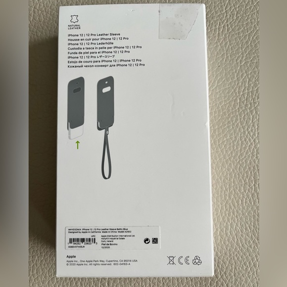 NWT - Apple iPhone 12/12 Pro Leather Sleeve with Card Slot (Baltic Blue) - Picture 2 of 5